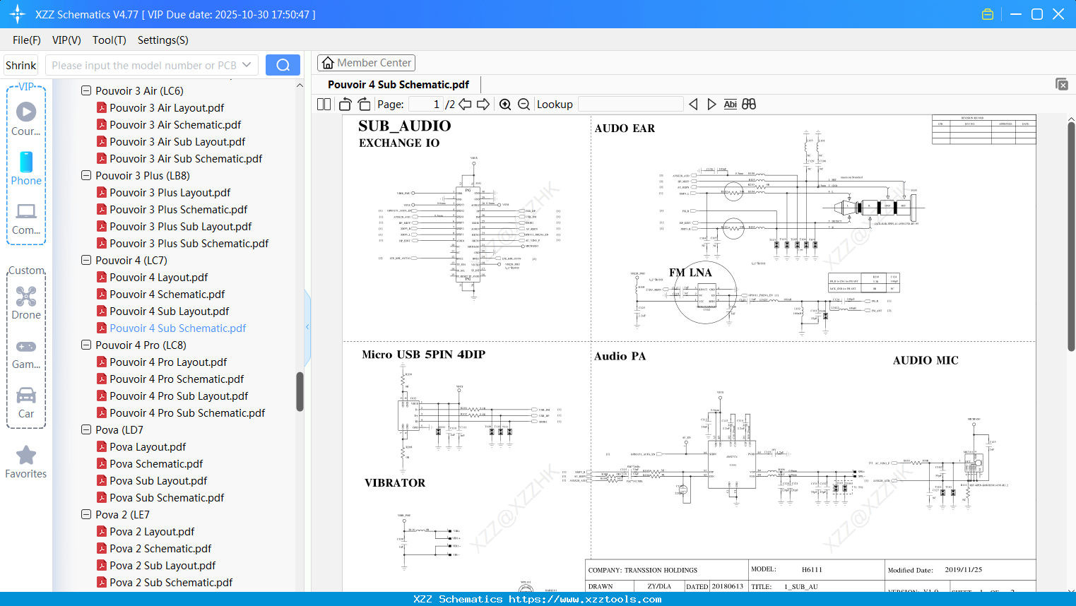 Tecno Pouvoir 4 Sub Schematic